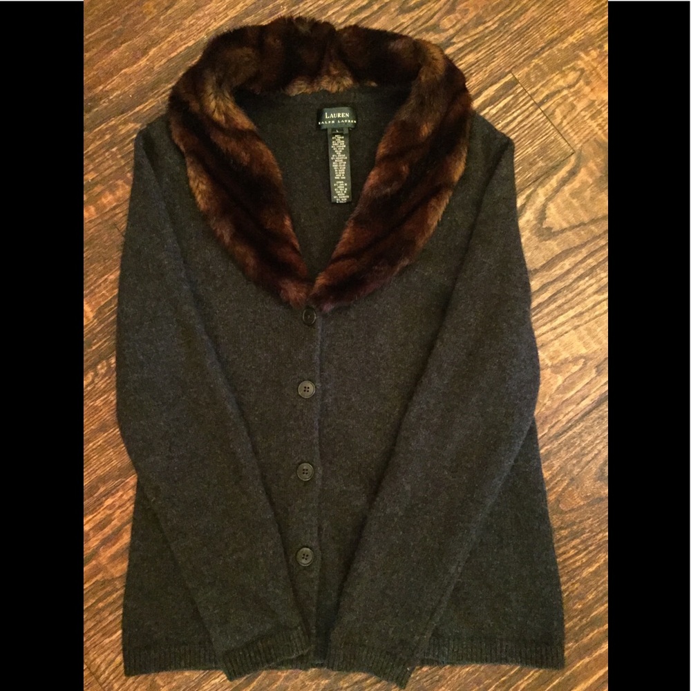 Lauren Ralph Lauren Large Black Button SweaterNWOT